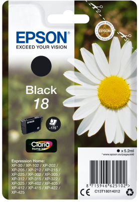 Epson Singlepack Black 18 Claria Home Ink