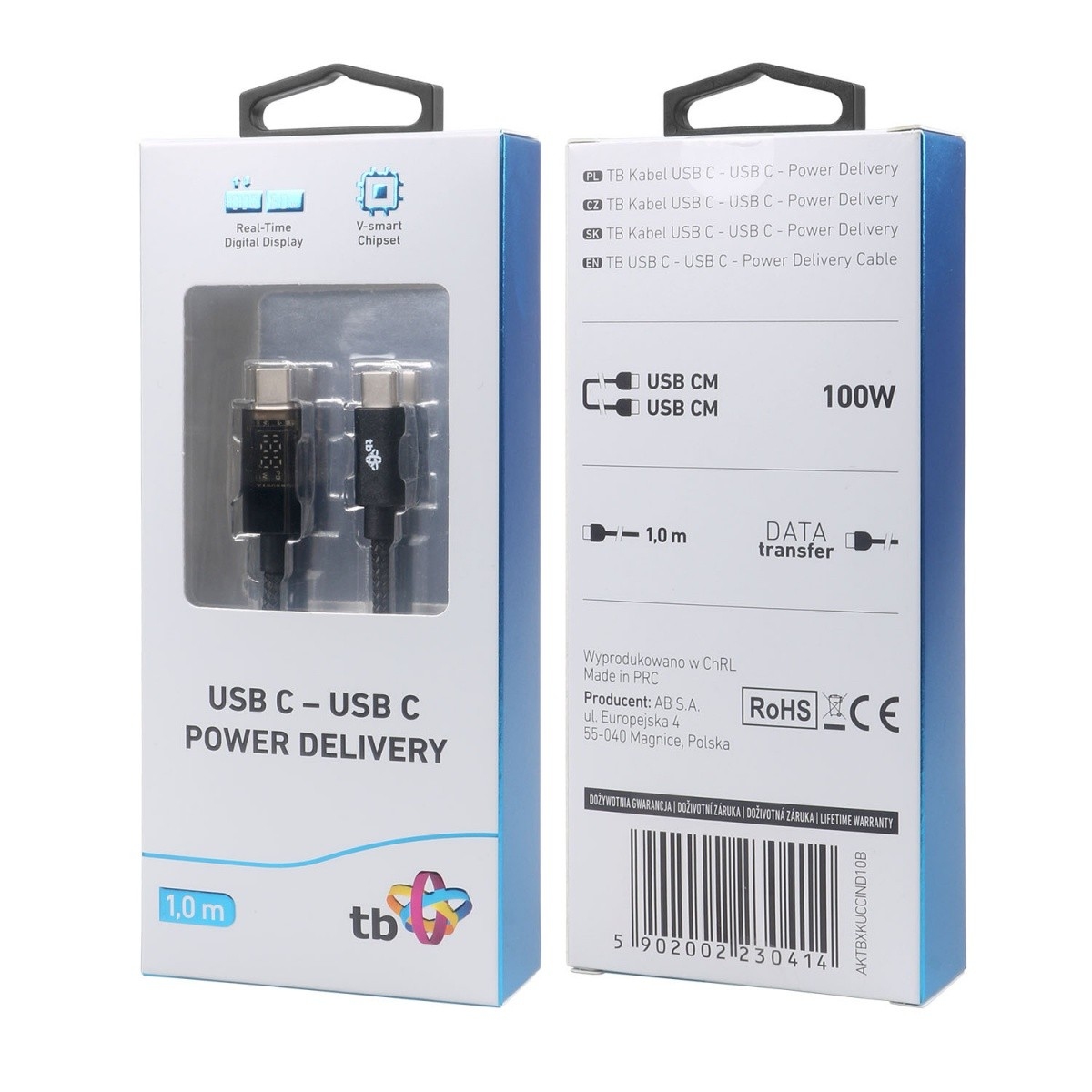 TB Touch USB C kabel s indikátorem nabíjení 100W